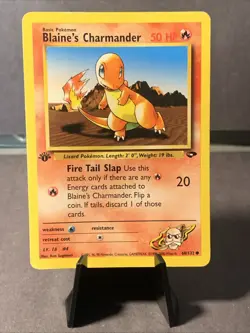 Pokemon TCG Blaine's Charmander 60/132 Gym Challenge 1st Edition WOTC 2000 DMG - Image 1