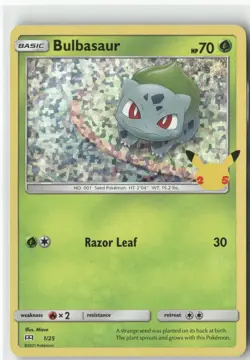 Bulbasaur - 1/25, Pokemon McDonald's 25th Anniversary Promos Promo, 001/025 NM - Image 1
