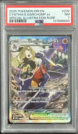 Pokemon TCG Scarlet & Violet Destined Rivals Cynthia's Garchomp ex 232/182 PSA 7 - Image 1