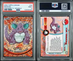 Pokemon PSA 9 Nidoking T.V. #34 Topps Chrome Sparkle - Image 1