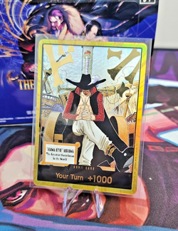 OP14 Gold DON!! Card Hawk Eye Mihawk The Azure Seas Seven One Piece CCG ENGLISH - Image 1