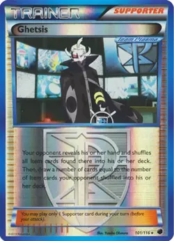 Ghetsis 101/116 Reverse Holo Plasma Freeze Pokemon Card NM - Image 1