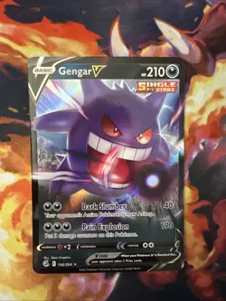 Pokemon TCG Gengar v Fusion Strike Holo Ultra Rare Card 156/264 - Image 1