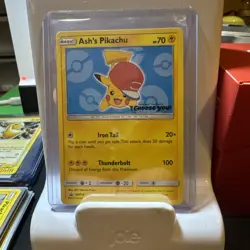 Pokemon Ash's Pikachu Promo Basic Regular SM114 Card 2017 NM - Image 1