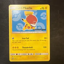 Pokemon Ash's Pikachu Promo Basic Regular SM114 Card 2017 NM - Image 2