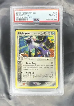 2005 Pokemon Mightyena - EX Delta Species - Non Holo Rare - 24/113 - PSA 8 - Image 1
