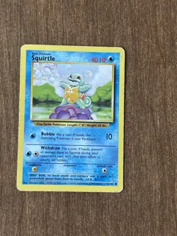 Pokemon TCG Squirtle #63/102 Common, Unlimited, Base Set, 1999 - Image 1