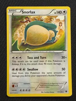 Snorlax 77/124 Fates Collide non-holo Tomokazu Komiya Gallery ~ Pokemon TCG - Image 1