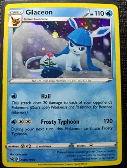 Pokemon TCG - Glaceon SWSH192 Black Star Promo With Swirl - NM - Image 1