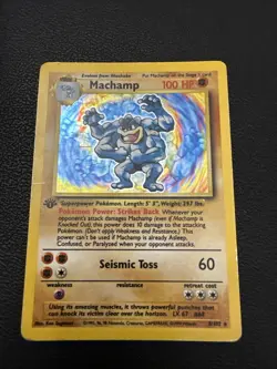 Machamp 8/102 1st Edition Holo Rare Deck Exclusives Base Set Pokemon TCG LP - Image 1