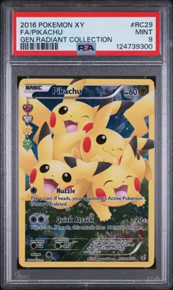 2016 POKEMON XY GENERATIONS RADIANT COLLECTION #RC29 FULL ART/PIKACHU PSA 9 - Image 1