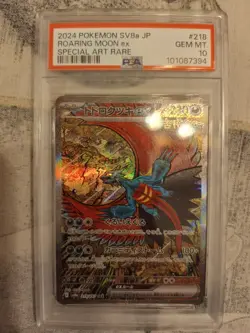 Pokemon Card PSA 10 Roaring Moon ex 218/187 sv8a Terastal Festival ex SAR Jap - Image 1