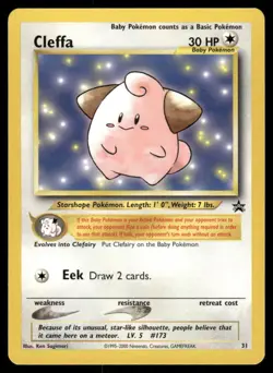 Pokemon Cards Cleffa 31 Wizards Black Star Promos WOTC Promo NM - Image 1