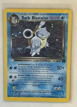Dark Blastoise 3/82 Team Rocket Holo Card Pokemon TCG. SWIRL 💫 Vintage LP - Image 1