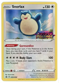 Snorlax Holo SWSH068 Prerelease Sword & Shield Promo Pokemon Card - Image 1