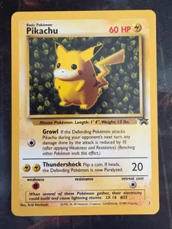 Pokemon Pikachu Black Star Promo Card #1 Ivy Pikachu MP Vintage Pokemon (WEAR) - Image 1