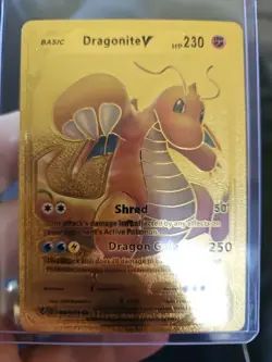 Dragonite V Gold Foil Fan Art Textured Collector Pokemon Card HP230 Dragon Gale - Image 3