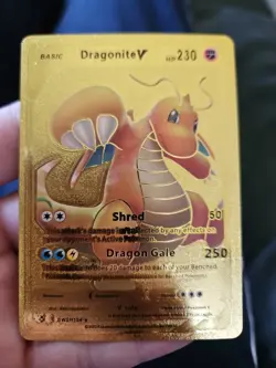 Dragonite V Gold Foil Fan Art Textured Collector Pokemon Card HP230 Dragon Gale - Image 4