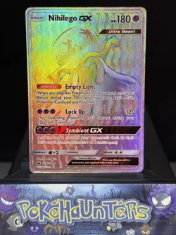 Pokemon Card Nihilego GX 114/111 Crimson Invasion Ultra Rare Holo Near Mint - Image 1
