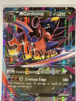 Pokemon Mega M Garchomp EX Black Star Promo Rare Holo Card XY168 NM JUMBO NM - Image 1