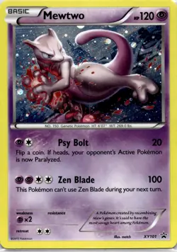 2015 Pokemon Mewtwo Black Star Promo Holo XY101 - Image 1