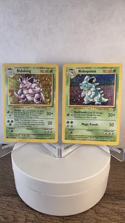 Pokemon TCG Nidoqueen 12/130 / Nidoking 11/102 Holo Base Set - Image 1