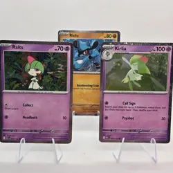Pokemon Mega 2025 Fall Collector Chest Cosmo Foil Promos: Ralts, Kirlia, Riolu - Image 1