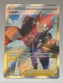POKEMON TCG LANCE 192/195 SILVER TEMPEST FULL ART ULTRA RARE MINT PACK TO SLEEVE - Image 1