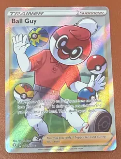 Pokemon TCG-Ball Guy 065/072 Shining Fates Full Art Ultra Rare NM/M Pack Fresh - Image 1