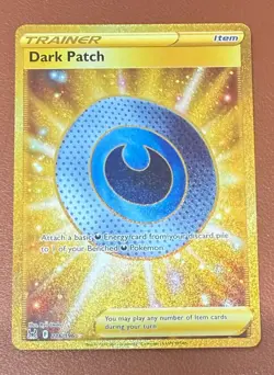 Pokemon Trainer Dark Patch 216/196 Lost Origin Gold Secret Rare NM/M Pack Fresh - Image 1
