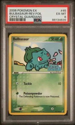 2006 Pokemon Crystal Guardians Bulbausar Stamped Reverse Holo #45 PSA6 - Image 1