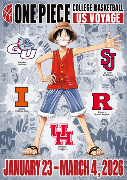 PreSale One Piece Monkey.D.Luffy US College Basketball Promo Card+Rutgers Poster - Image 1