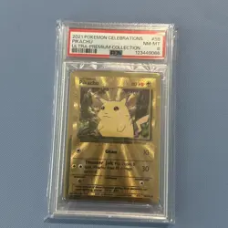 Pikachu 58/102 Gold Metal 2021 Celebrations UPC PSA 8 NM-MT Pokemon Card - Image 2