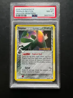 Tropius 23/101 Delta Species Reverse Holo PSA8 EX Dragon Frontiers Pokemon Card - Image 1
