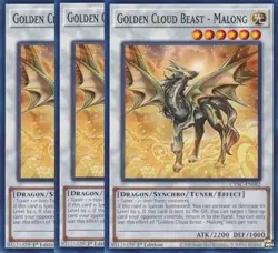 Yugioh - Golden Cloud Besat Malong x 3 - 1st Edition NM - Plus Free Holo Card - Image 1
