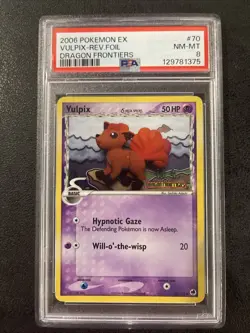 Pokemon Card TCG Vulpix EX Dragon Frontiers Reverse Holo #70 PSA 8 - Image 1