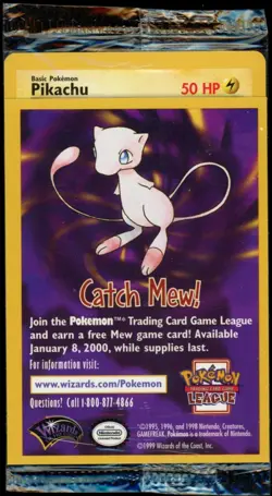 Pokemon The First Movie Sealed Pikachu WB Promo Black Star 1999 Card WOTC New - Image 1