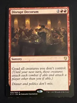 1x Disrupt Decorum (025) Commander 2017 MP MTG Magic the Gathering x1 MKE - Image 1