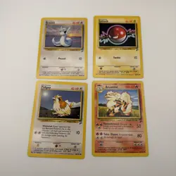 (Lot Of 4) Pokemon Arcanine 33/130 Pokemon Base Set 2 Dratini Voltorb Pidgey - Image 1