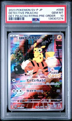 2023 POKEMON JPN DETECTIVE PIKACHU RETURNS PROMO #098 DETECTIVE PIKACHU PSA 10 - Image 1