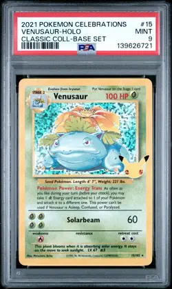 Venusaur Holo 15 Celebrations Classic Collection Pokemon PSA 9 *721 - Image 1
