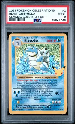 Blastoise Holo 2 Celebrations Classic Collection Pokemon PSA 9 *738 - Image 1