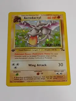 First Edition Pre Release Aerodactyl 1/62 Pokemon Fossil - Image 1