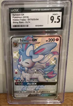 2019 Pokemon SM Hidden Fates Sylveon GX Shiny Vault Rare #SV76/SV94 CGC 9.5 - Image 1