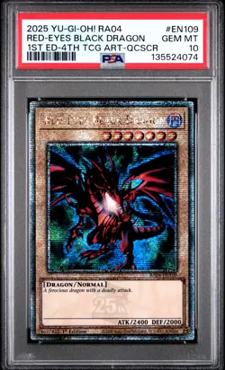 Red-eyes Black Dragon RA04-EN109 QCR 1st Edition 4th Yugioh PSA 10 *074 - Image 1