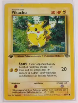 1999 Pokemon Pikachu 1st Edition Jungle Card With Red Cheeks 60/64 VG See Desc. - Image 1