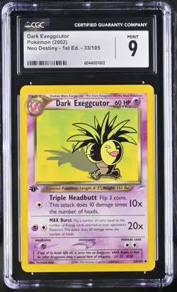 CGC 9 MINT Dark Exeggcutor Neo Destiny 1st Edition 33/105 Pokemon Card - Image 1