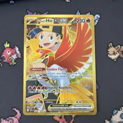 Pokemon TCG Ethans Ho-Oh EX Full Art Holo Card 239/182 Gold Pack Fresh - Image 1