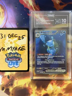 Pokemon TCG Blastoise EX Scarlet & Violet 151 Card 200/165 TAG 10 Gem Mint - Image 1