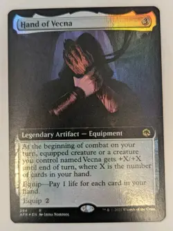 Hand of Vecna (Extended Art) Adventures in the Forgotten Realms Foil - MTG RARE - Image 1